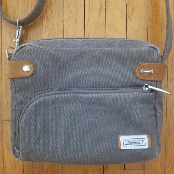 Travelon Anti-theft Heritage Crossbody Pewter Gray - Picture 14 of 15